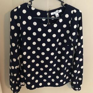 Navy blue with polka dots blouse